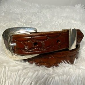 Hand tooled men’s 1”1/4 leather belt